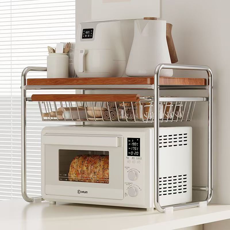 Kitchen Appliances Essentials - Stojak na mikrofalówkę w stylu mid-century,