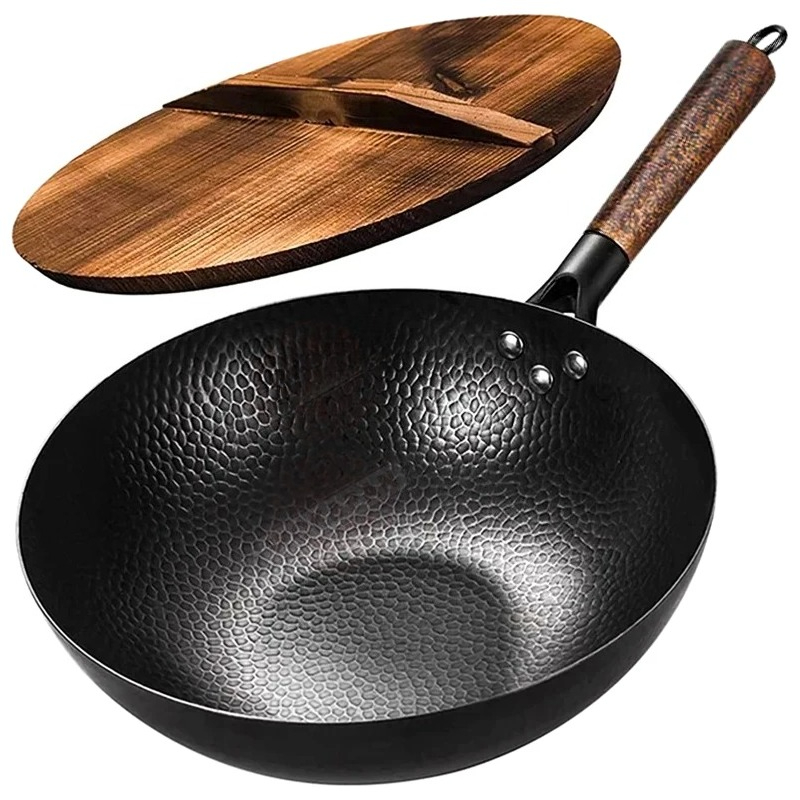 Wok Electric Flat - Patelnia Wok ze Stali Węglowej 32cm