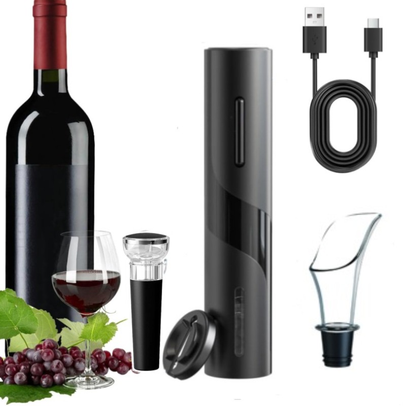 Wine Opener Electric - Akumulatorowy wielofunkcyjny elektryczny automatyczny korkociąg Zestaw